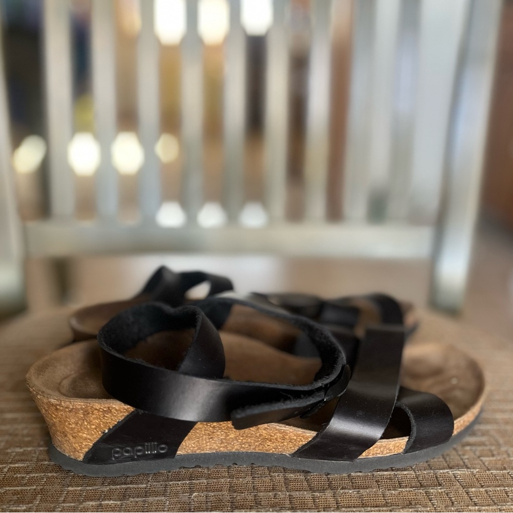 Birkenstock Papillio Lola sandals. Black leather. Size 37, 6-6.5. - Picture 4 of 13